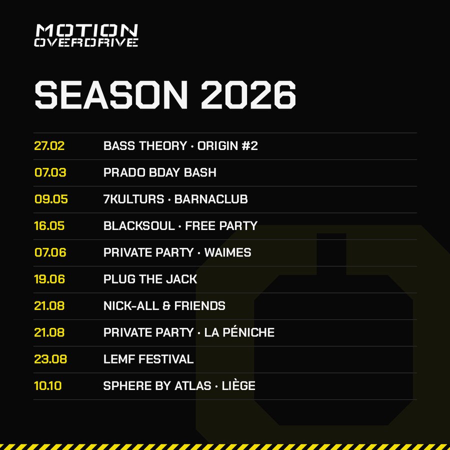 Visuel Season 2026 de Motion Overdrive avec toutes les dates de la saison